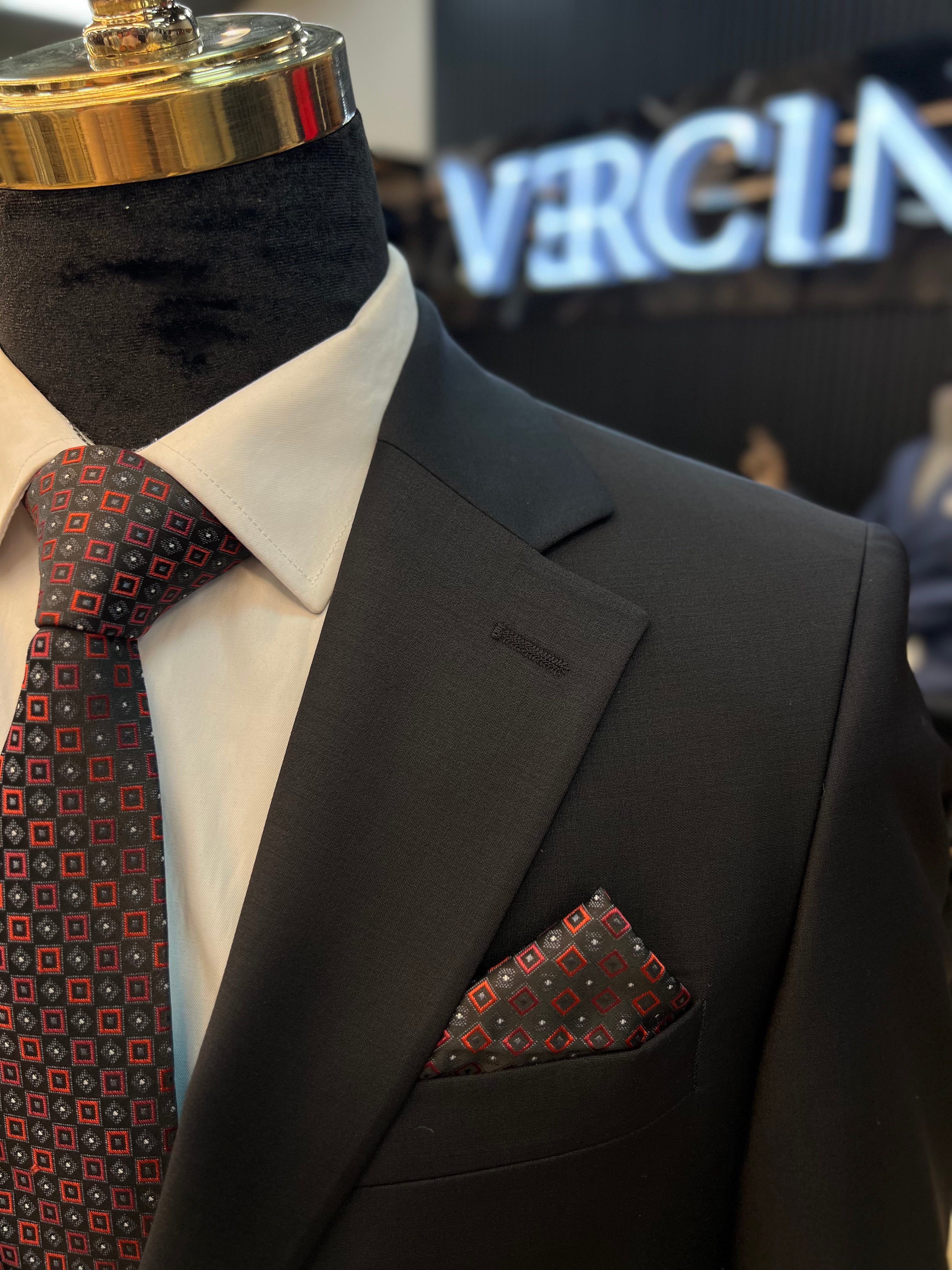 Vercini Midnight Majesty – Luxe Multi-Tonal Wool Blend Suit