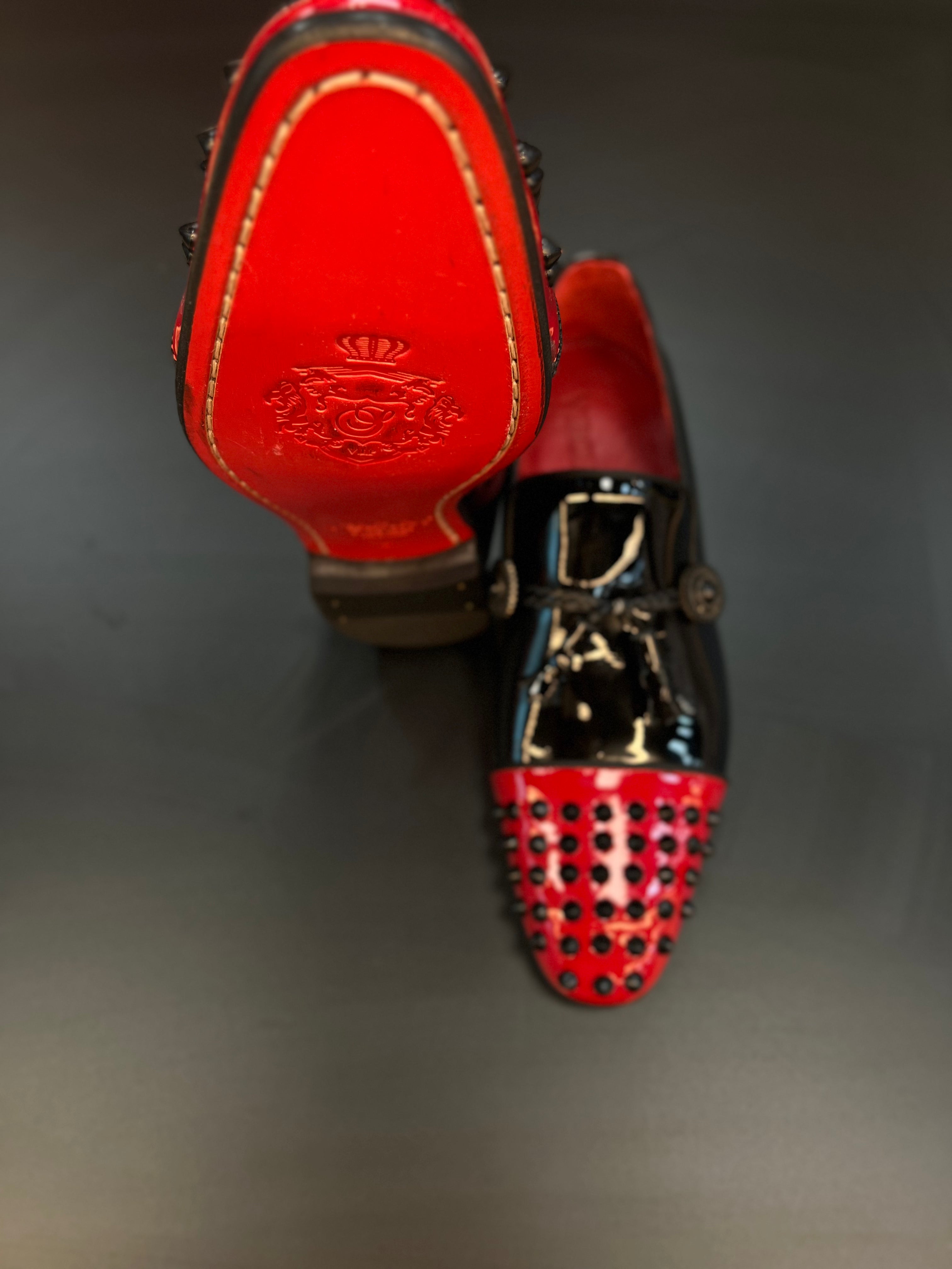 VERCINI Bold Red-Sole Patent Loafers