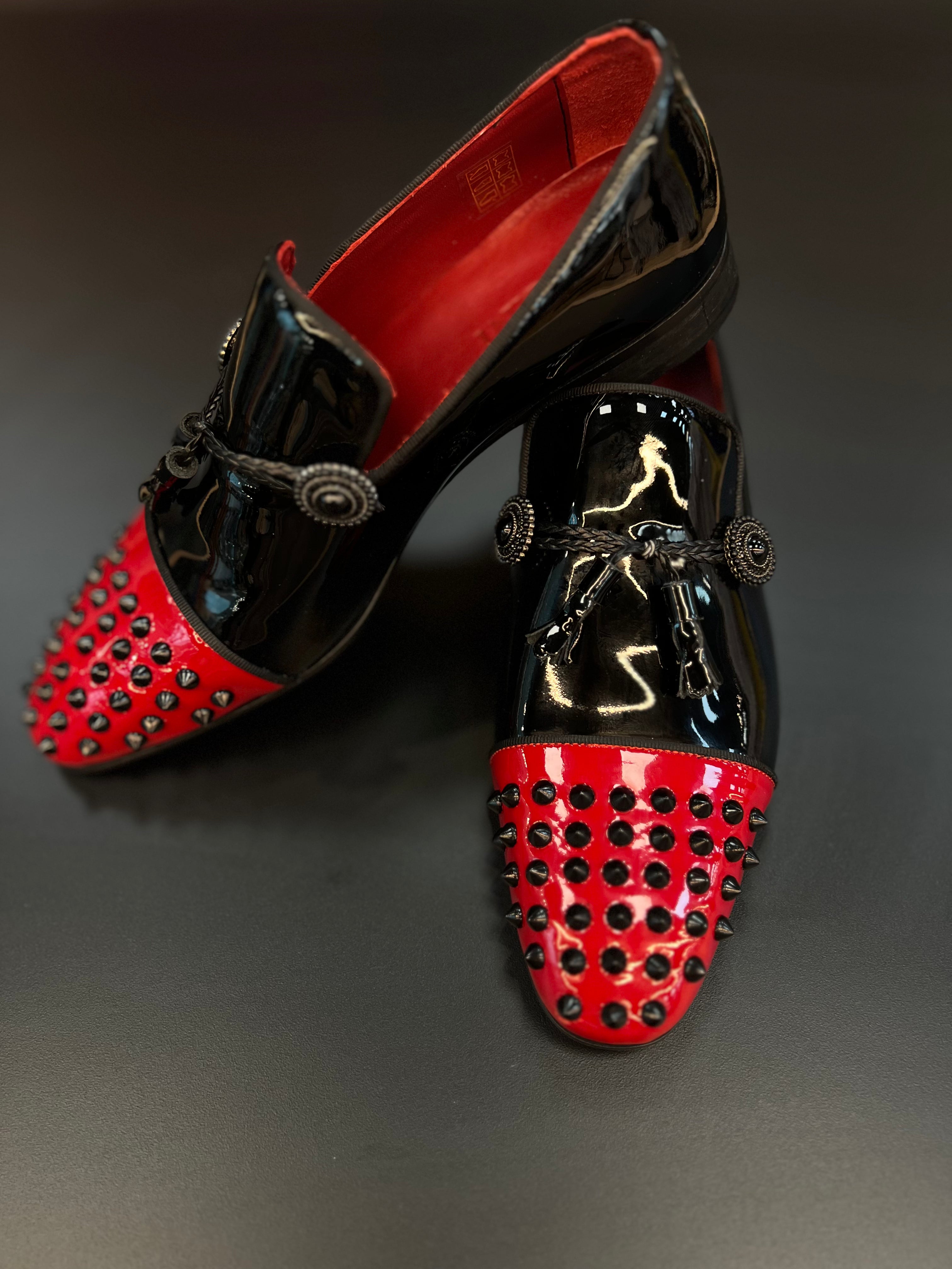 VERCINI Bold Red-Sole Patent Loafers