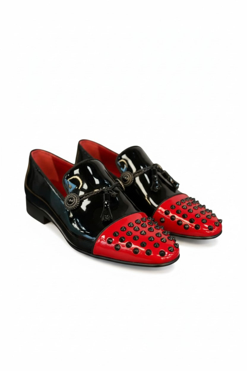 VERCINI Bold Red-Sole Patent Loafers