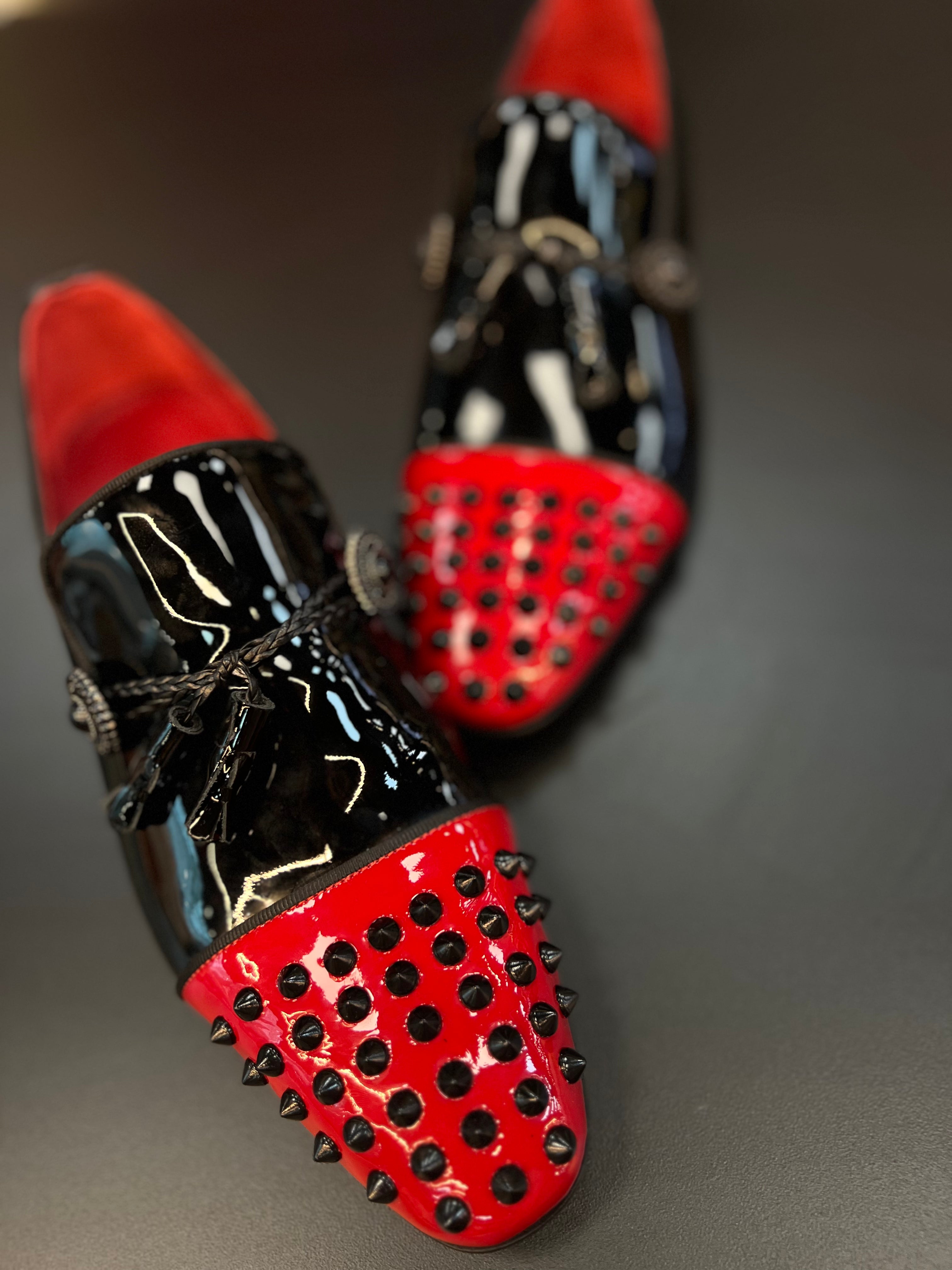 VERCINI Bold Red-Sole Patent Loafers