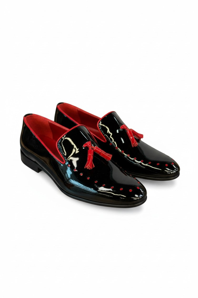 VERCINI Tassel Charm Patent Loafers