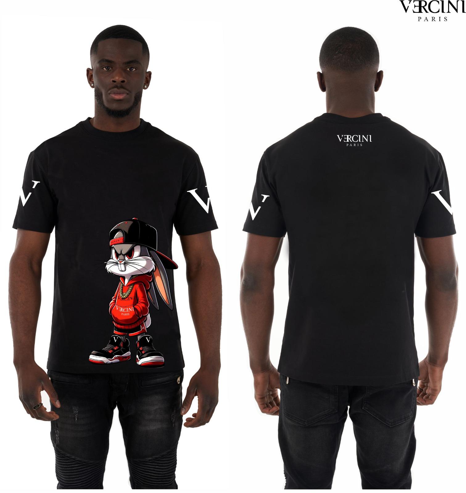 Vercini Street Bunny Crystal T-Shirt – White