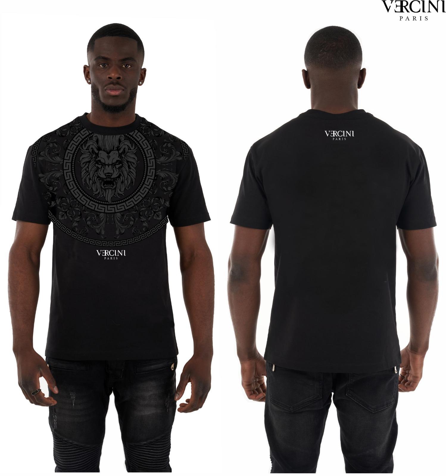 Vercini Regal Lion Medallion T-Shirt – Black and White