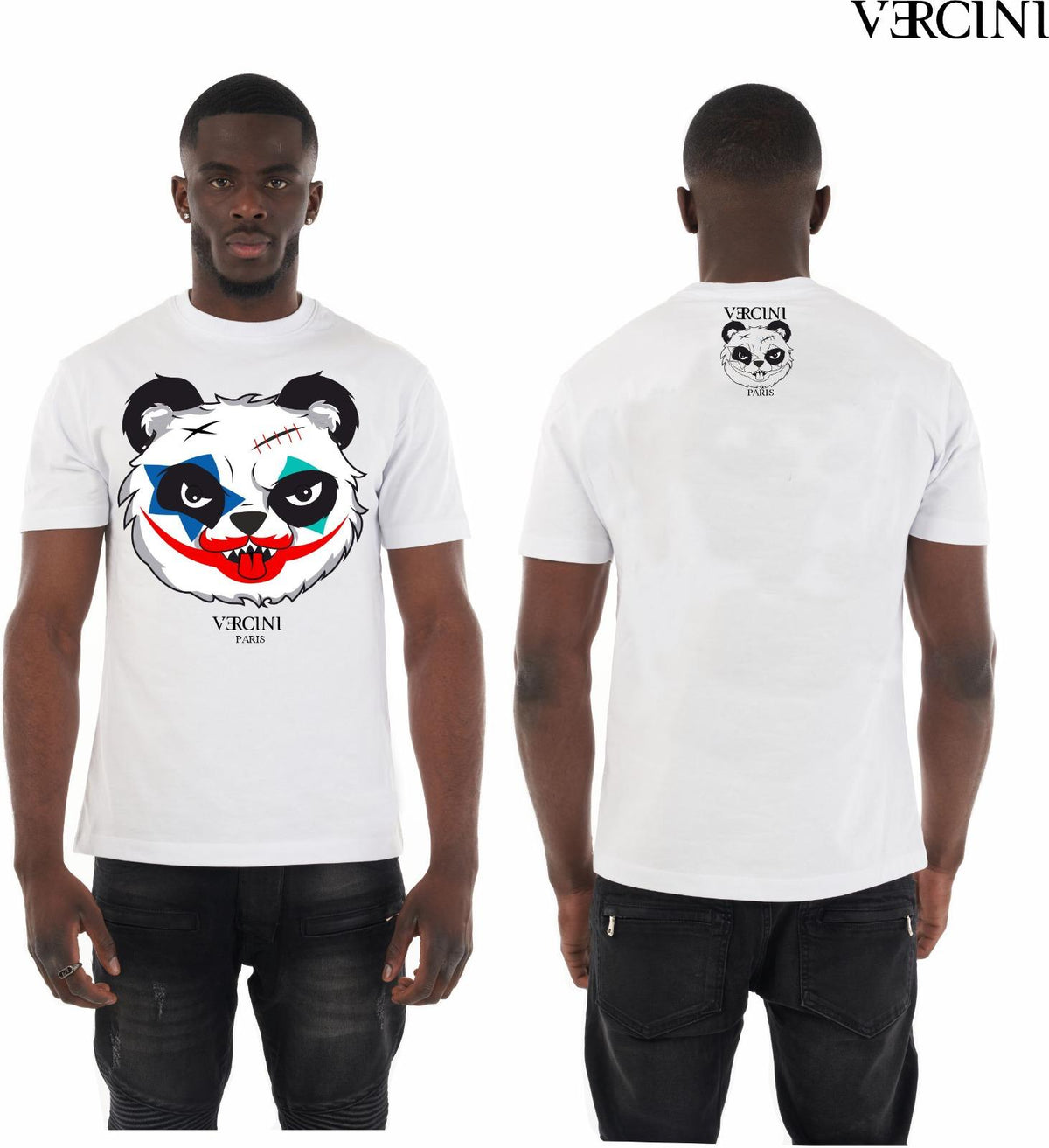 Vercini “Psycho Panda” Crystal T-Shirt – Black and White