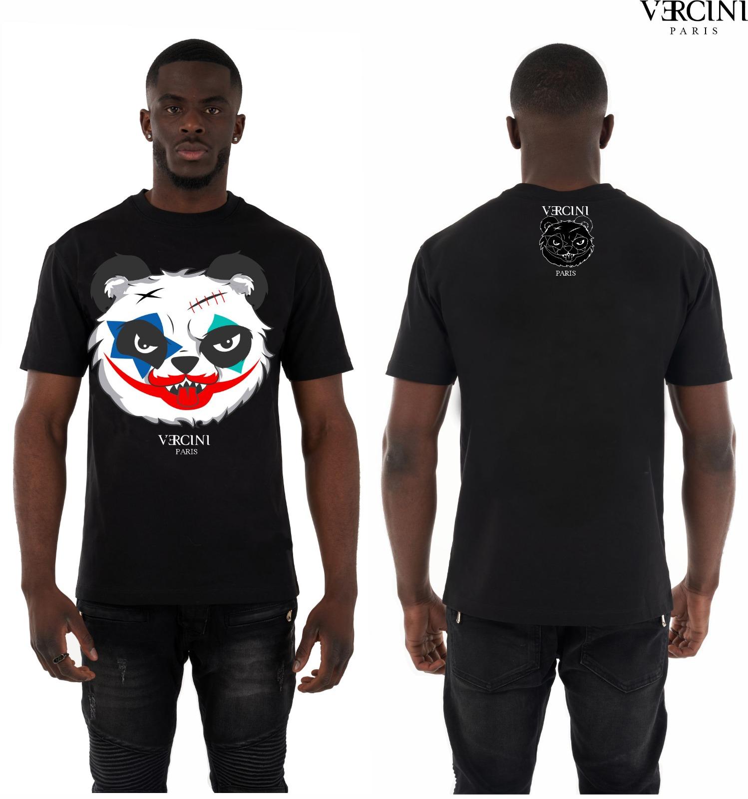 Vercini “Psycho Panda” Crystal T-Shirt – Black and White