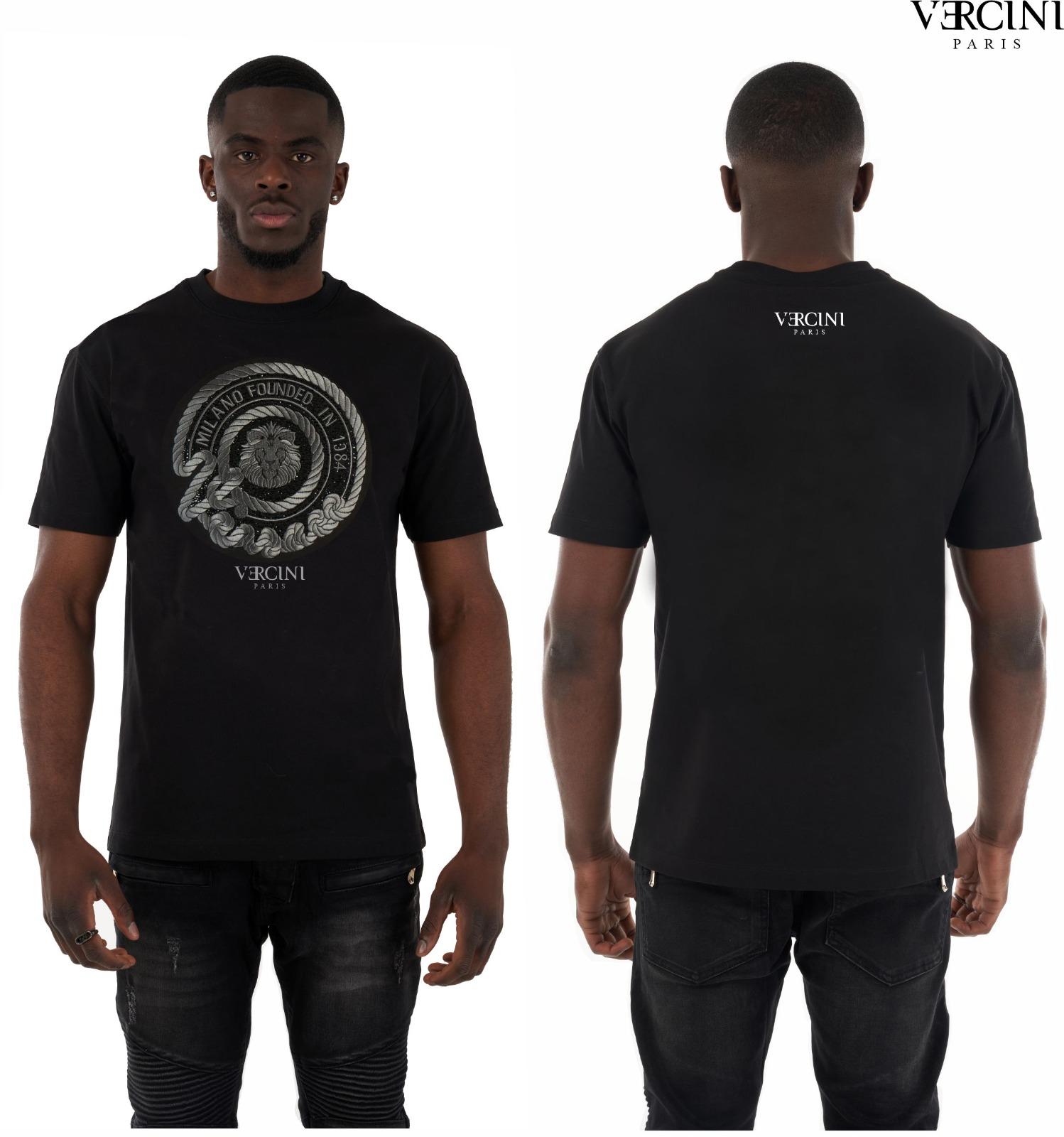Vercini “Founded 1984” Crest Crystal T-Shirt – Black
