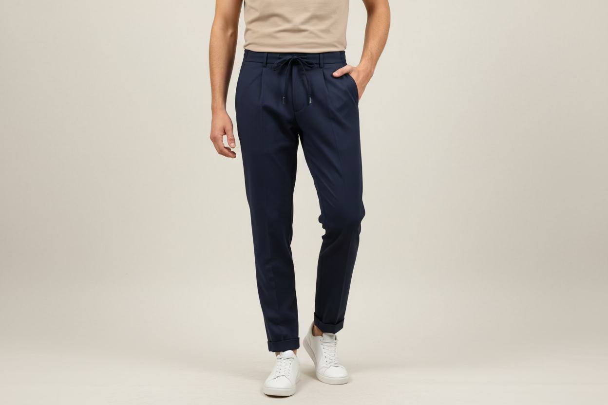 Modern Slim Fit Italian-Cut Trousers