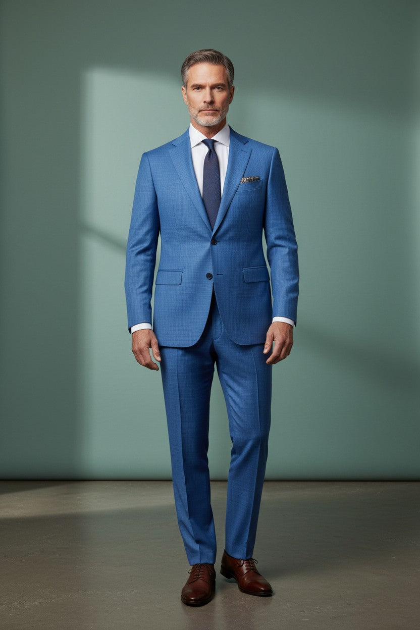 Vercini Blue Two-Piece Suit - Modern Tailored Fit