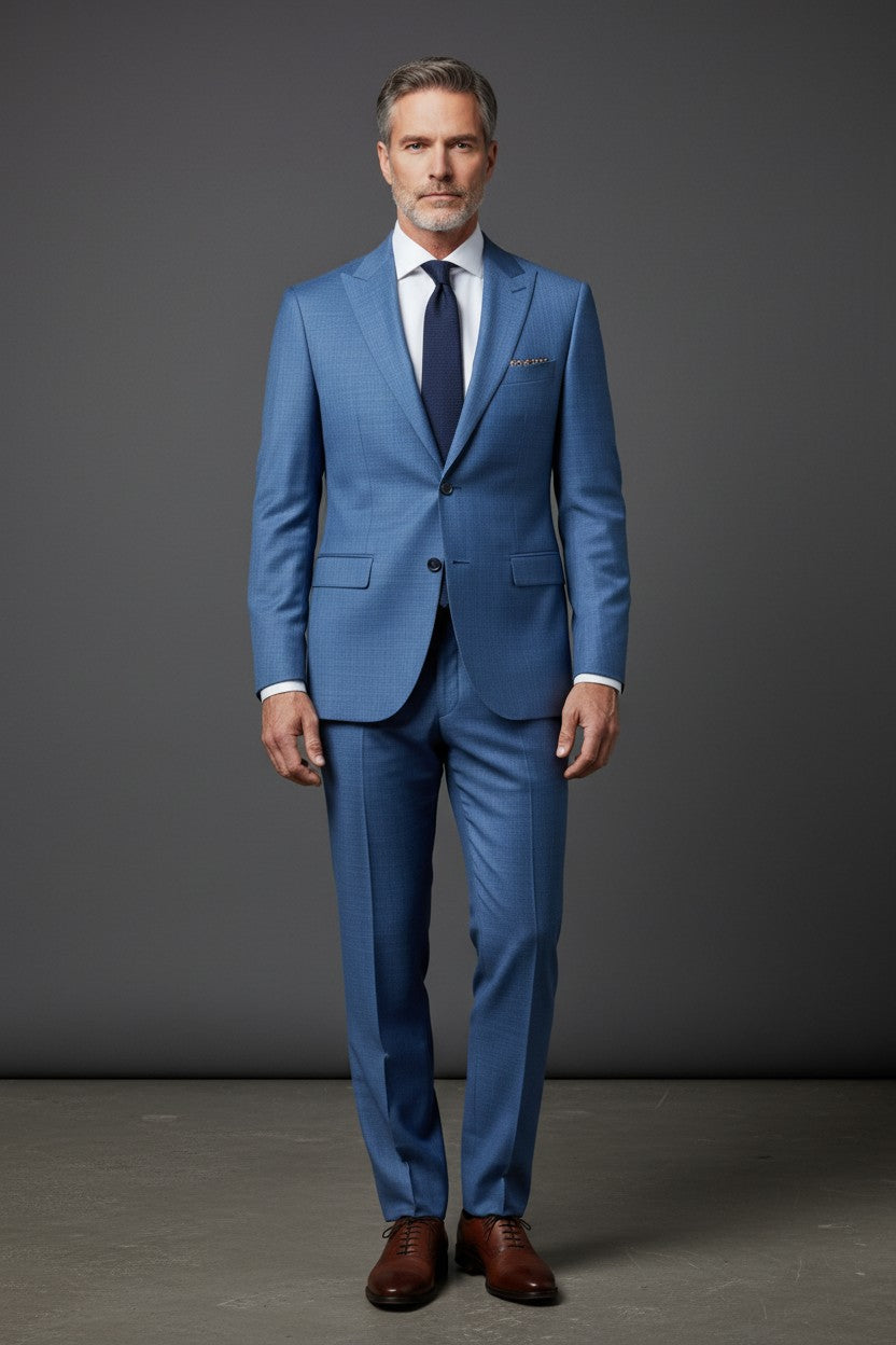 Vercini Blue Two-Piece Suit - Modern Tailored Fit