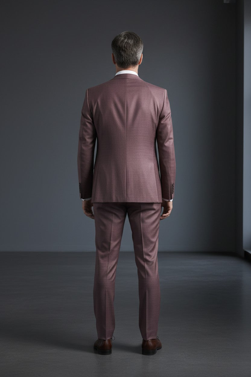 Burgundy Slim Fit 3-Piece Suit - Modern Tailored Formalwear