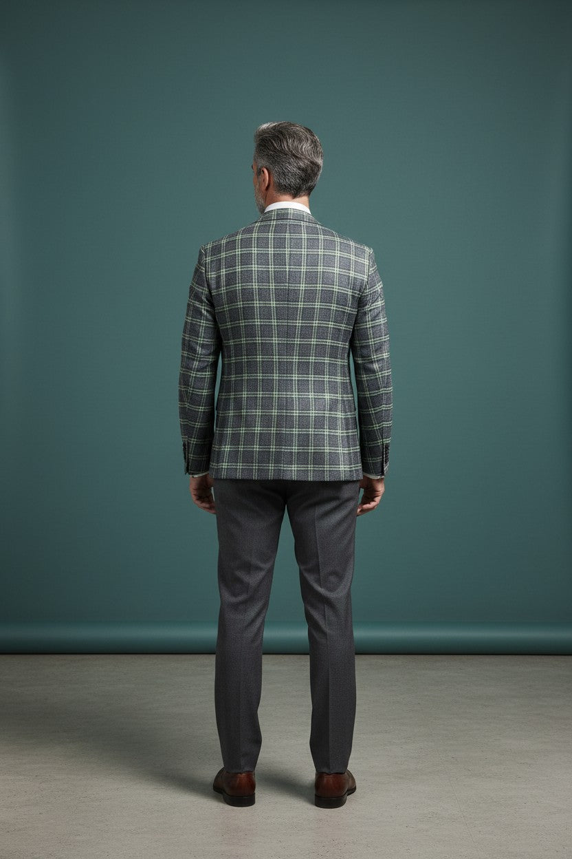 Vercini Classic Plaid Slim Fit Suit - Modern Tailored Menswear