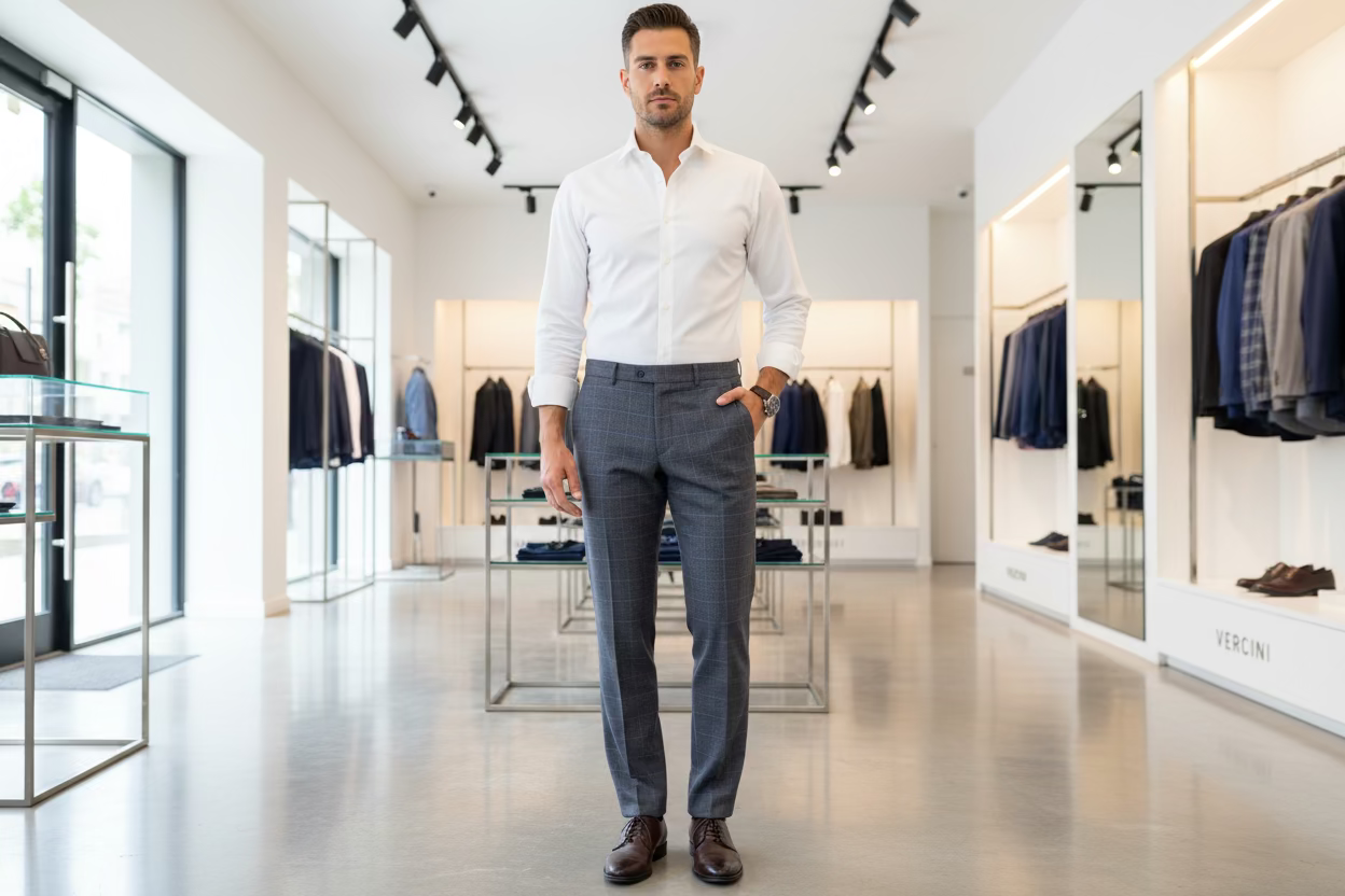 Vercini Signature Trousers – Sleek, Tailored, and Distinctive