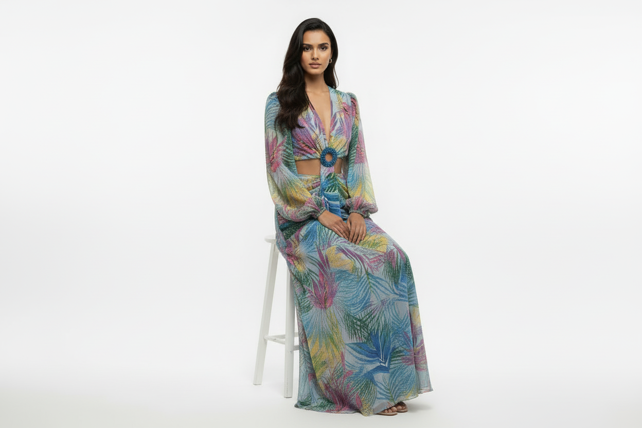 TROPICAL RESORT LONG DRESS