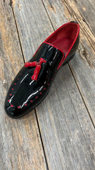 VERCINI Tassel Charm Patent Loafers