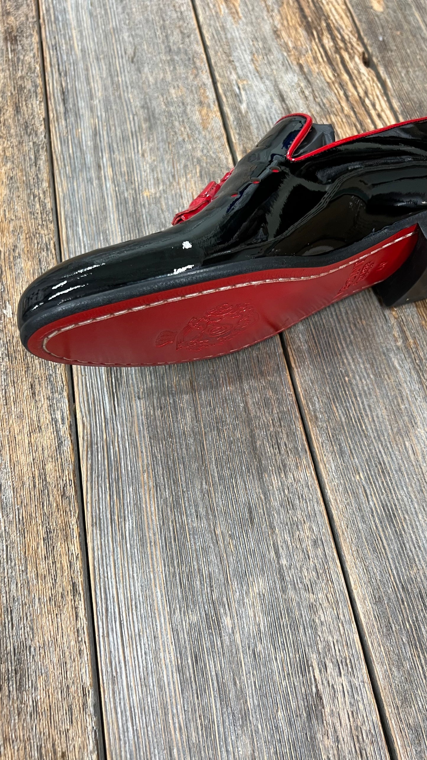 VERCINI Tassel Charm Patent Loafers