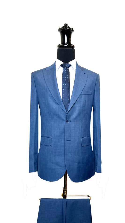 Vercini Classic Blue Textured Slim Fit Suit SUITS 2 Piece Suits Vercini