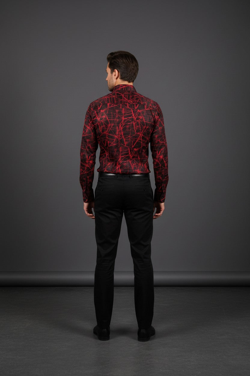 Crimson Pulse Statement Shirt