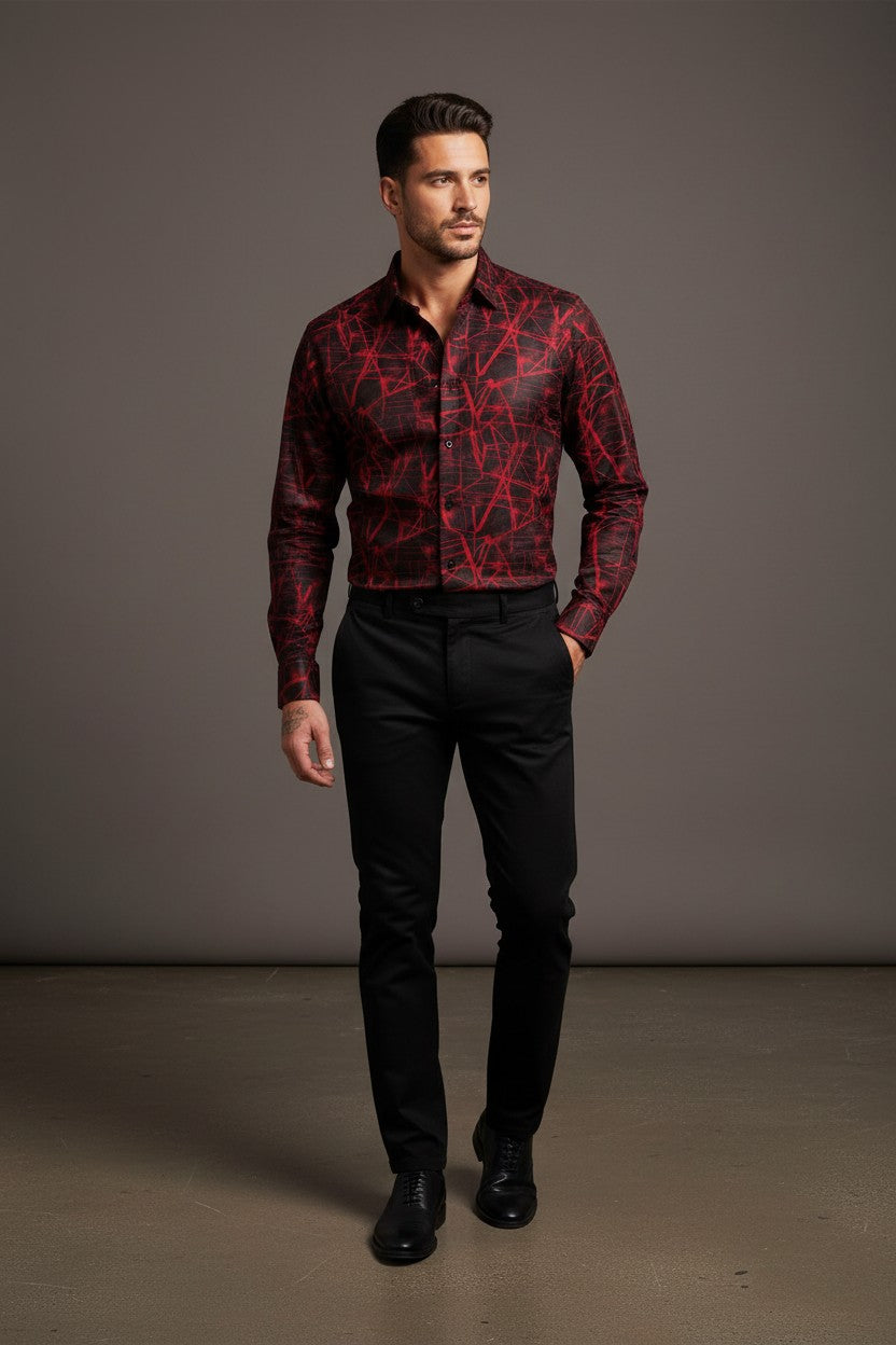 Crimson Pulse Statement Shirt