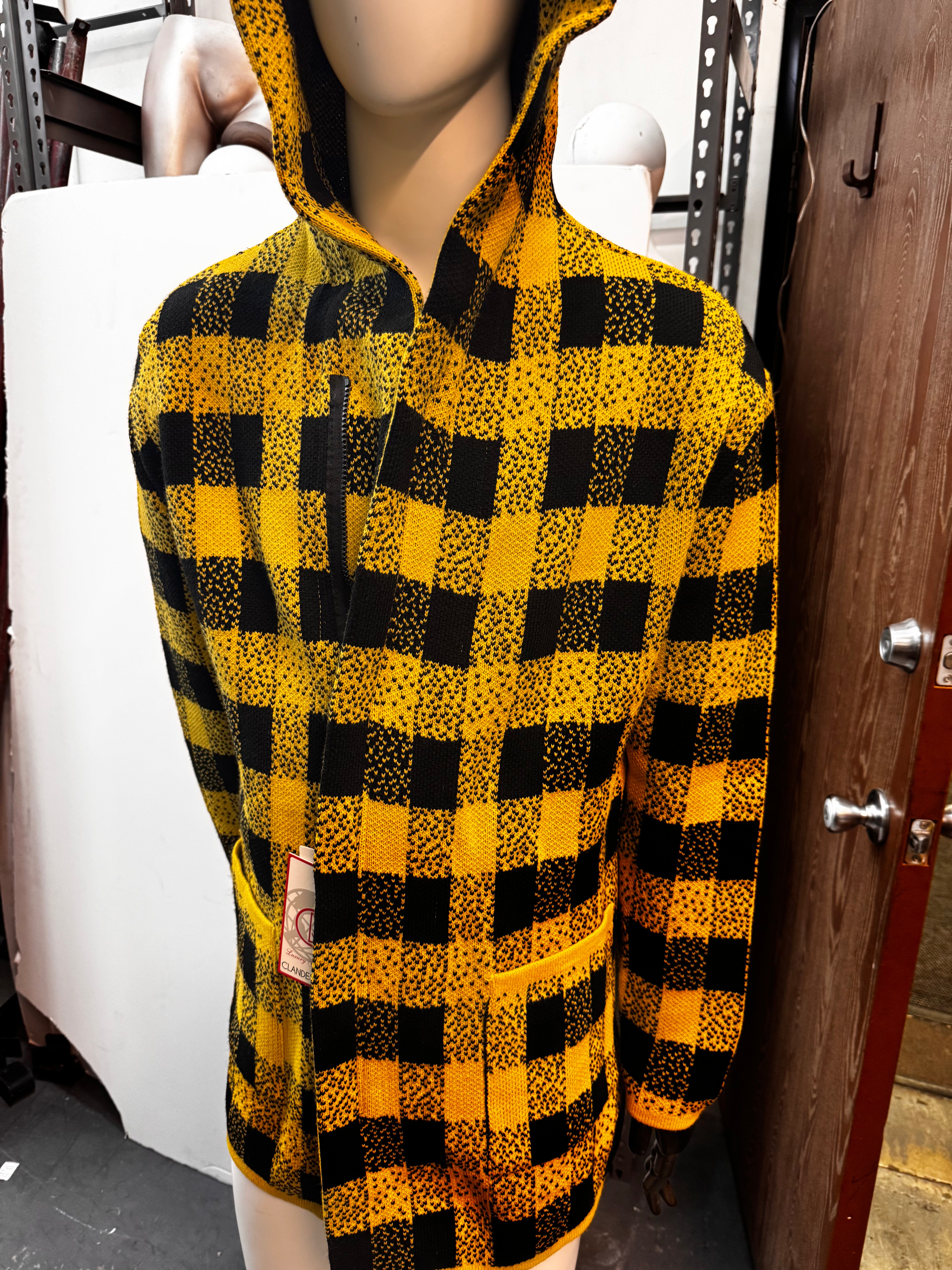 Red & Black Checkered With Hood Full Zip