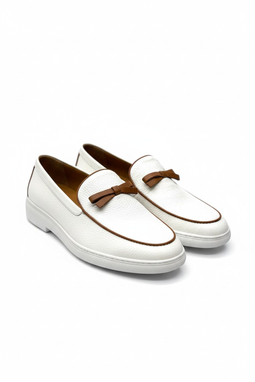 Vercini Elegant Casual Leather Bow Loafer