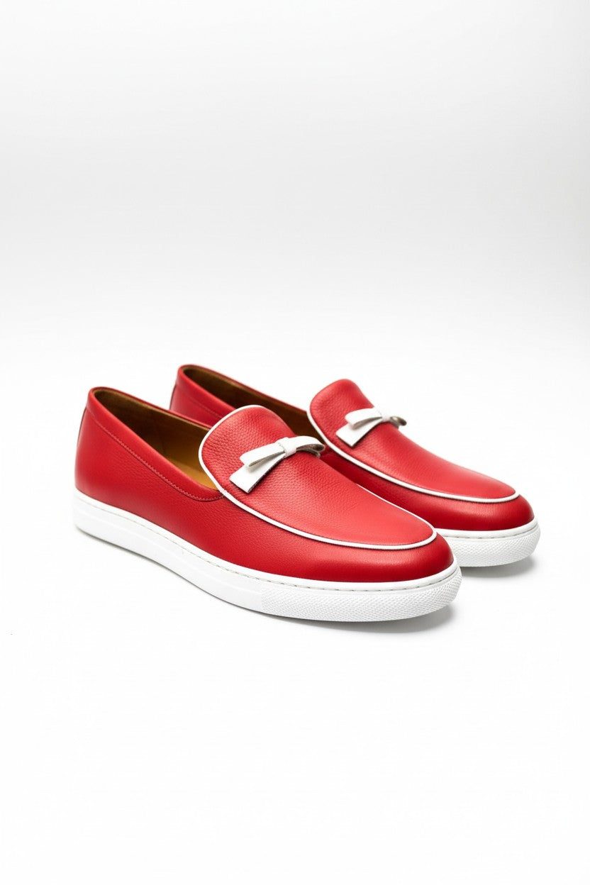 Vercini Elegant Casual Leather Bow Loafer