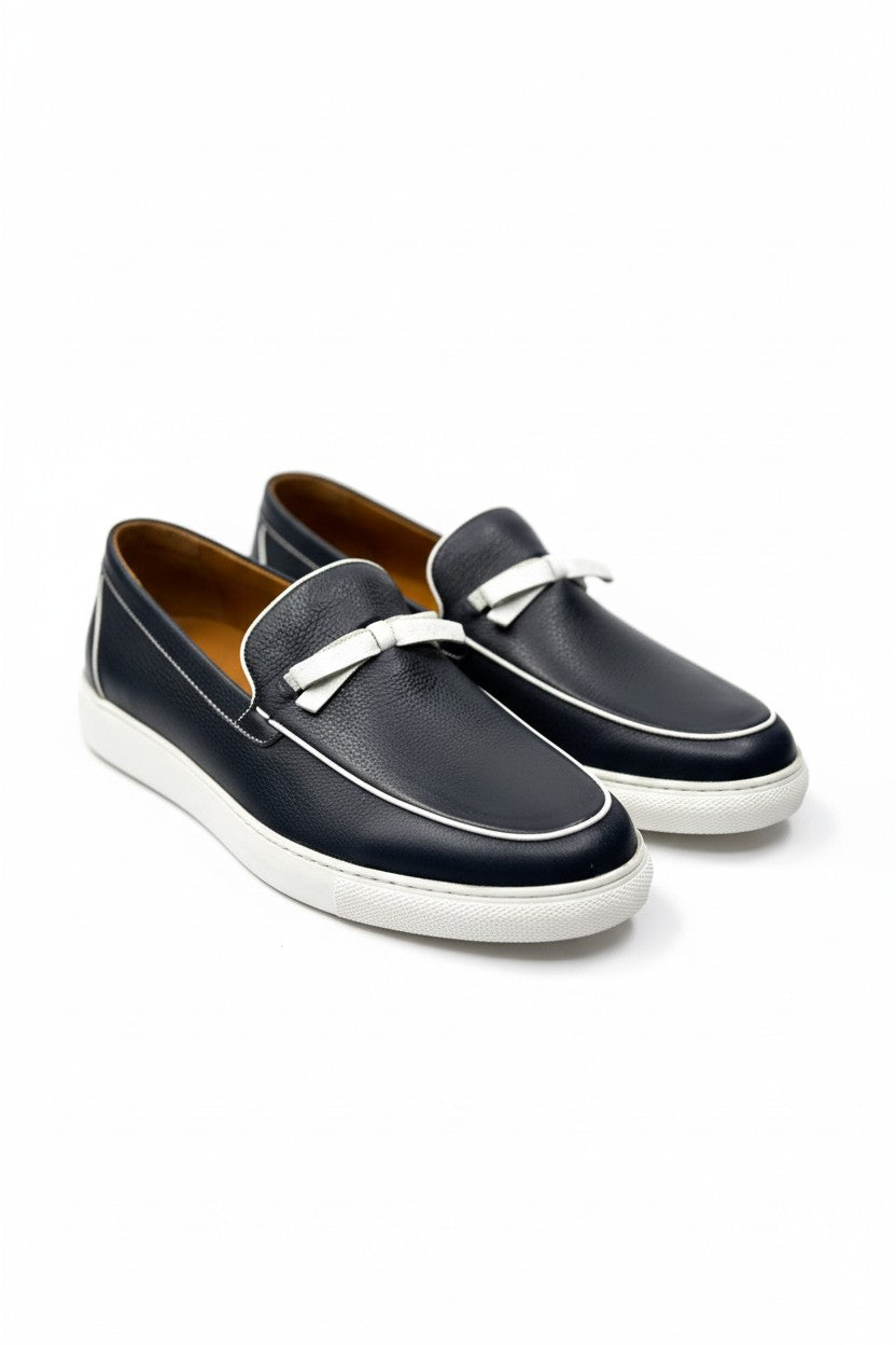 Vercini Elegant Casual Leather Bow Loafer