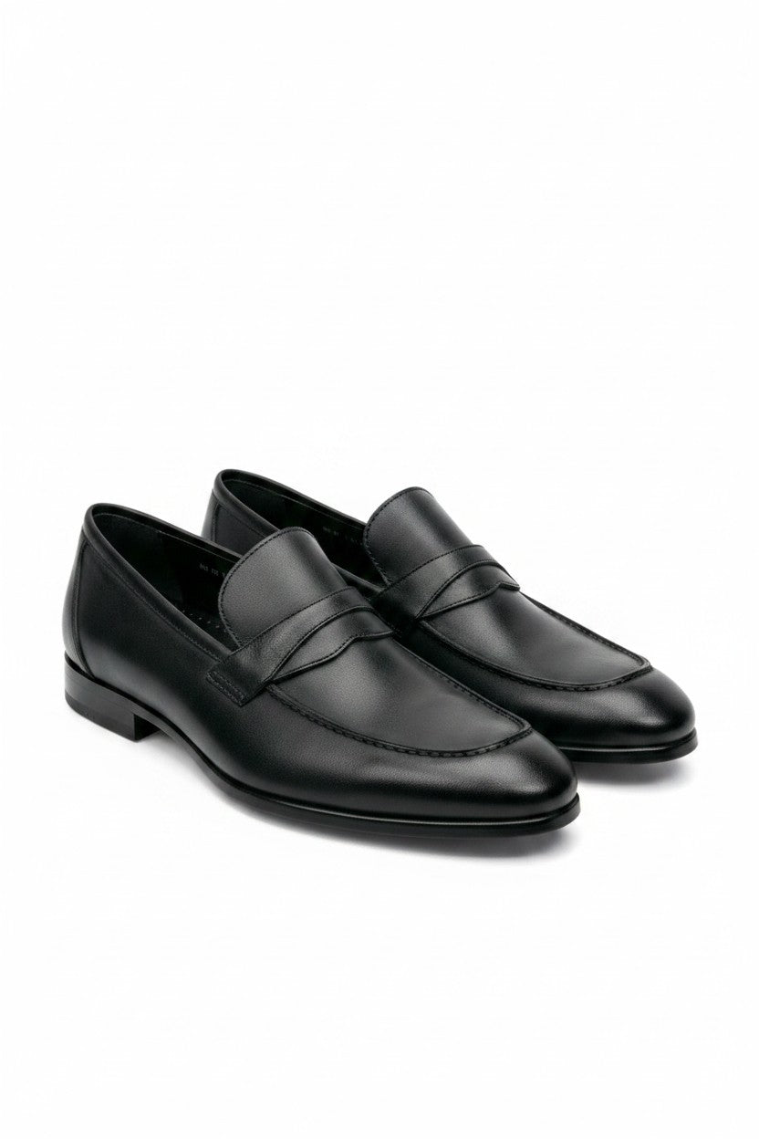 Vercini Black Leather Penny Loafer — The Essential