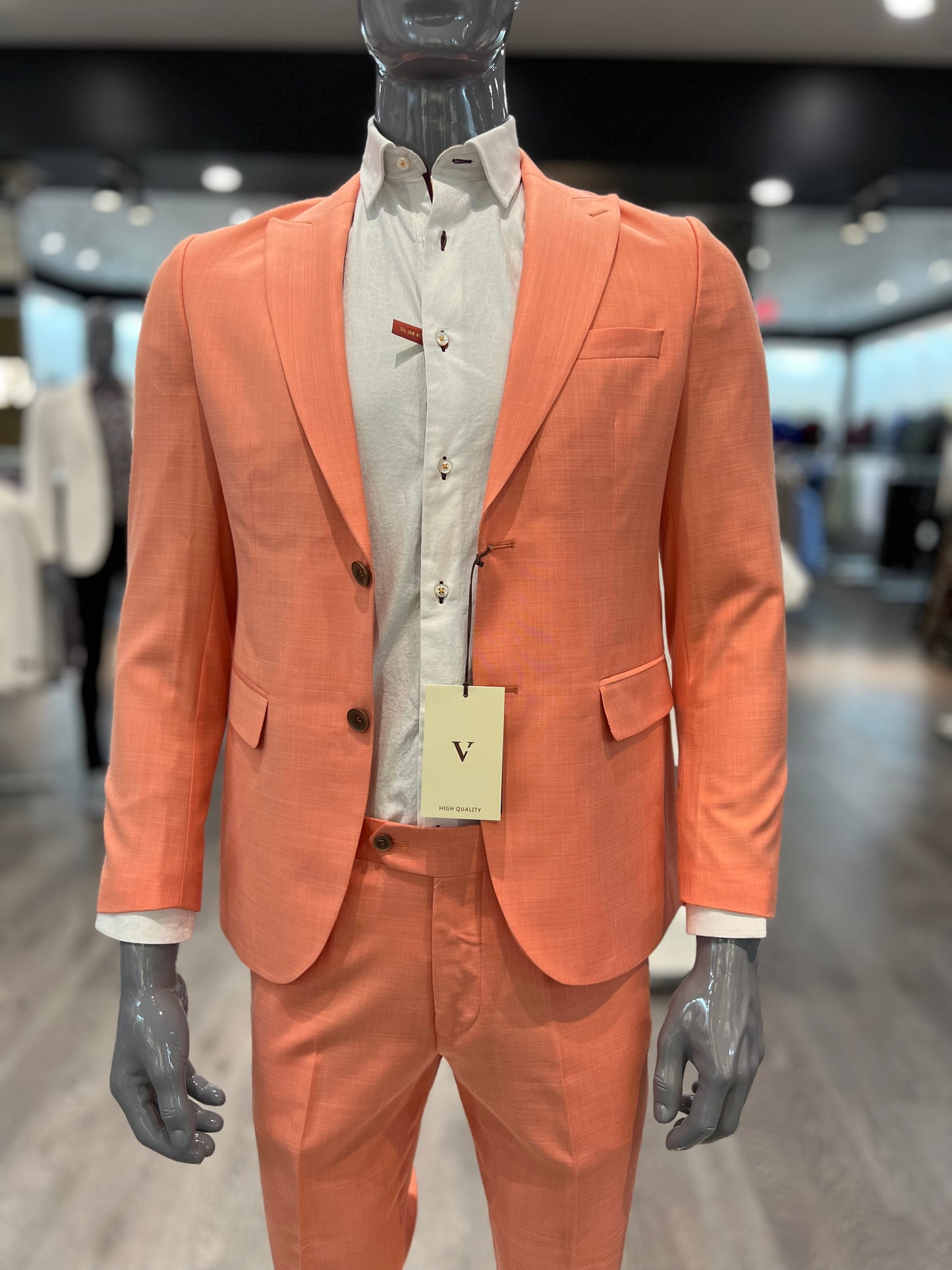 Peach orange 2 pcs suit