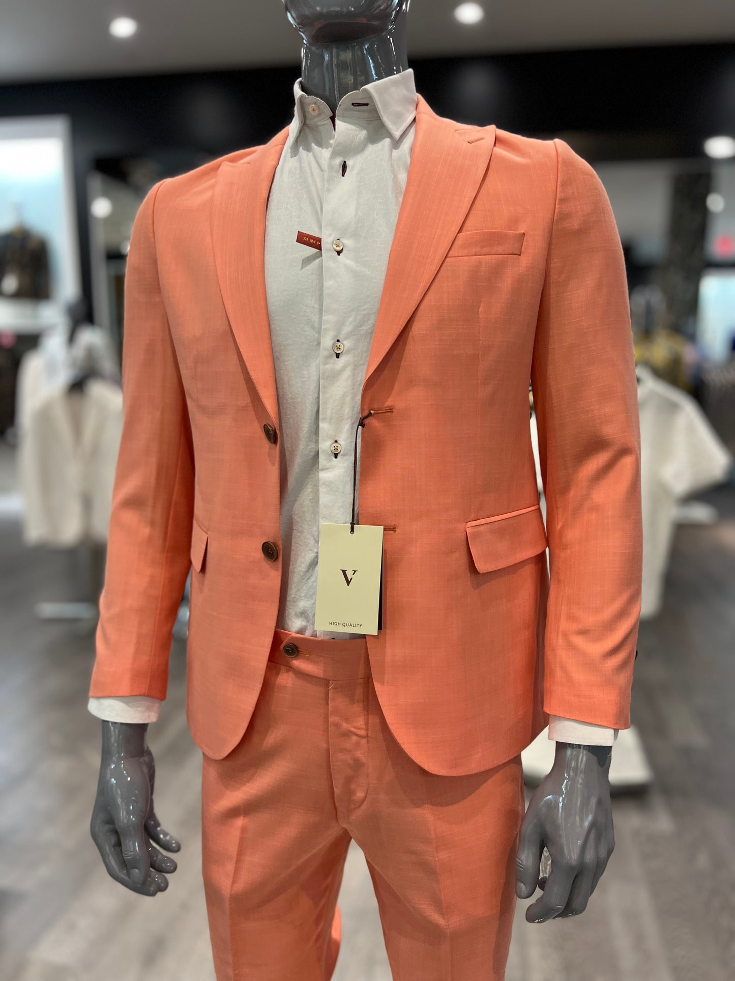 Peach orange 2 pcs suit