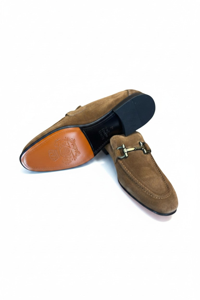 Tan Suede Horsebit Loafer — Cognac Edition