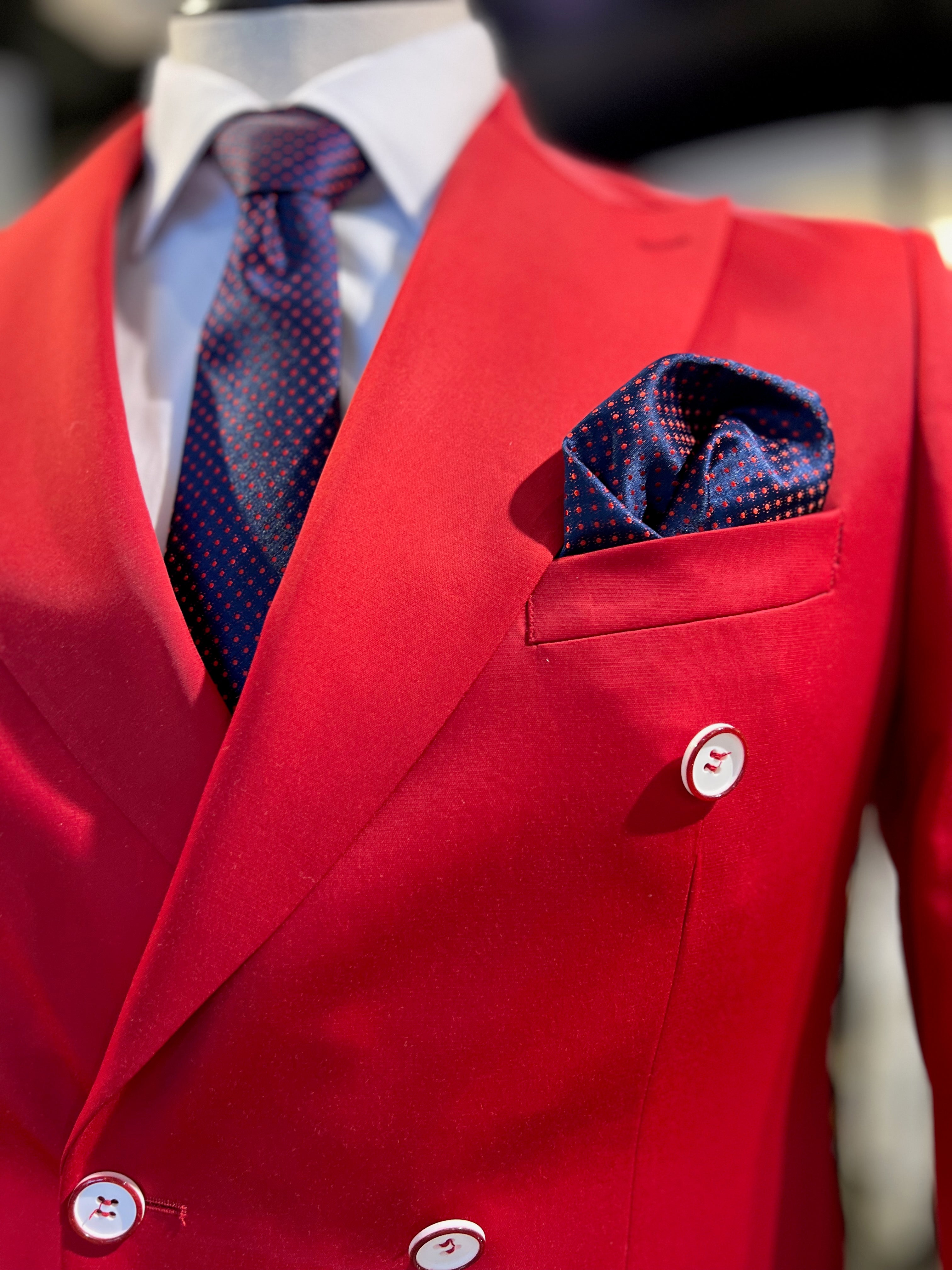 Men’s Solid Double-Breasted Slim Suit Set