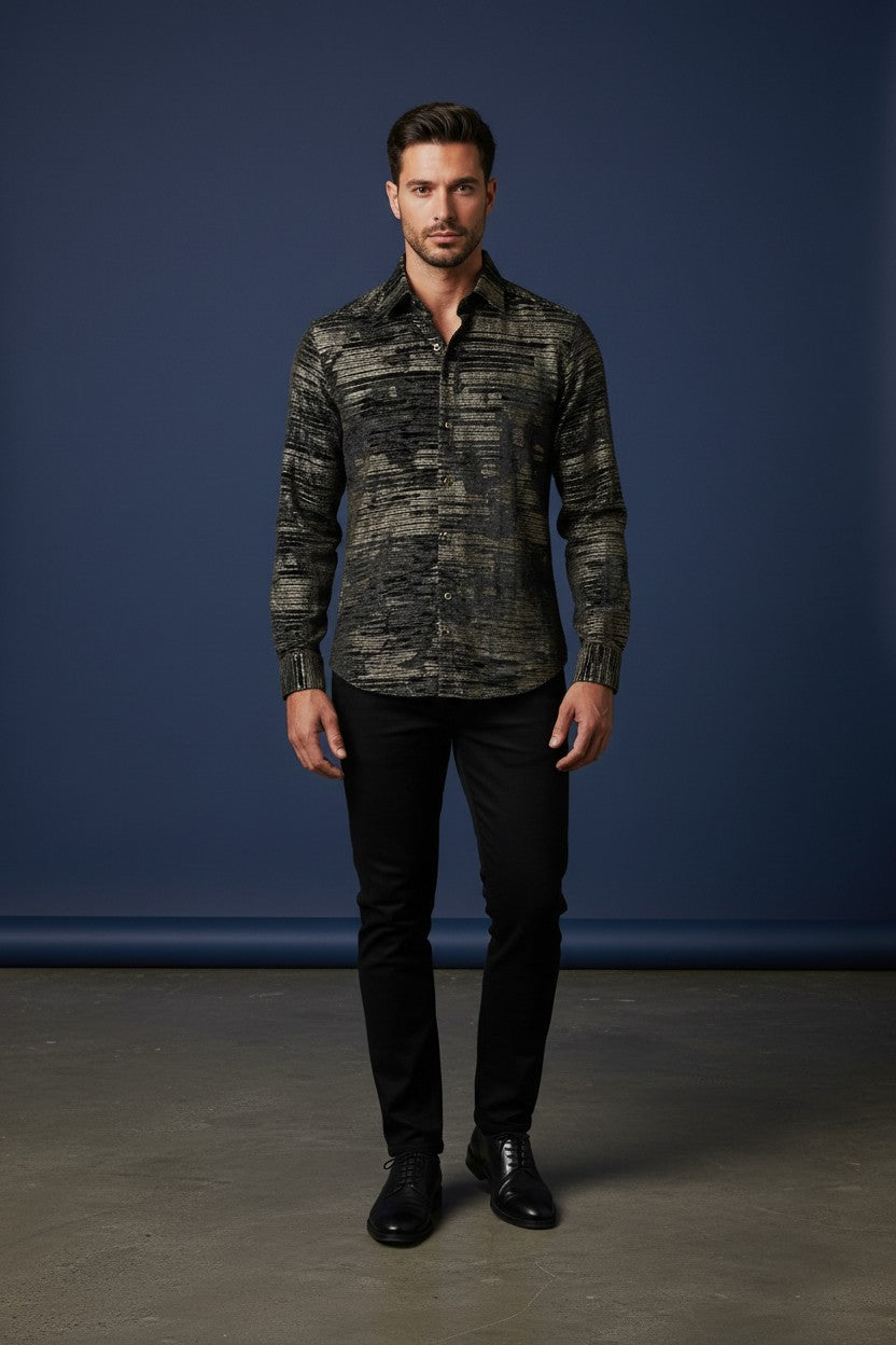 VERCINI PIXELATED EFFECT SHIRT