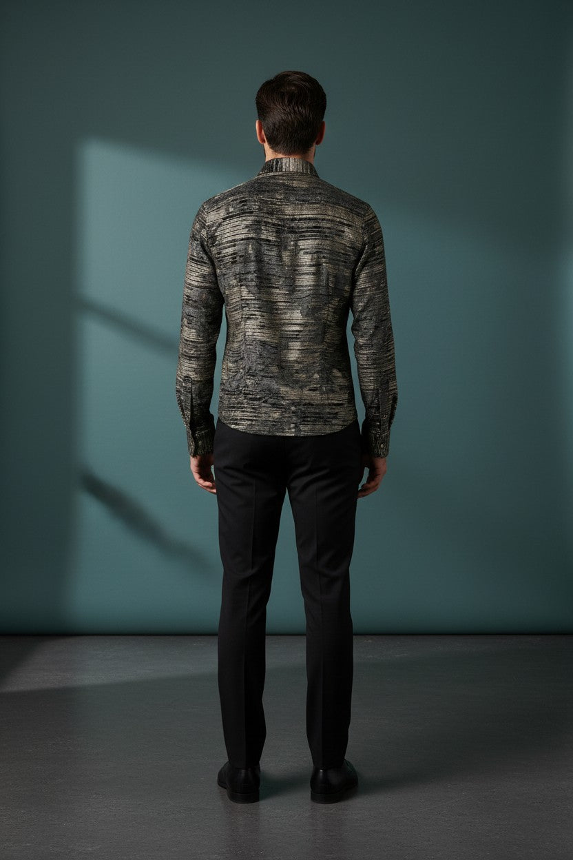 VERCINI PIXELATED EFFECT SHIRT