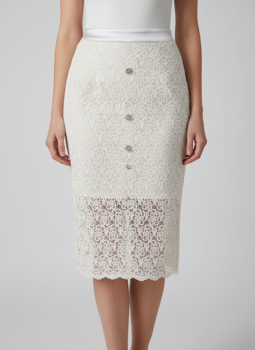 HIGH WAISTED LACE SKIRT