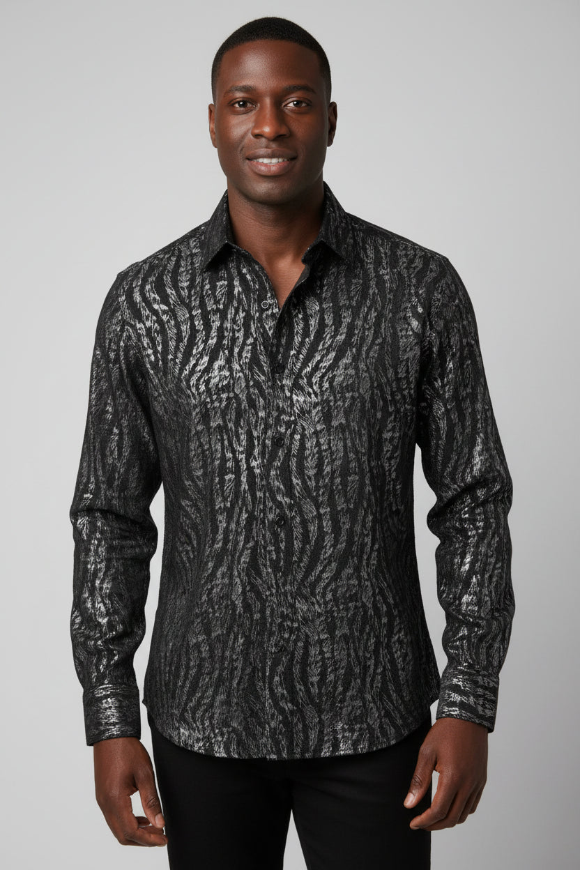 STYLISH EDGY VELVET SHIRT