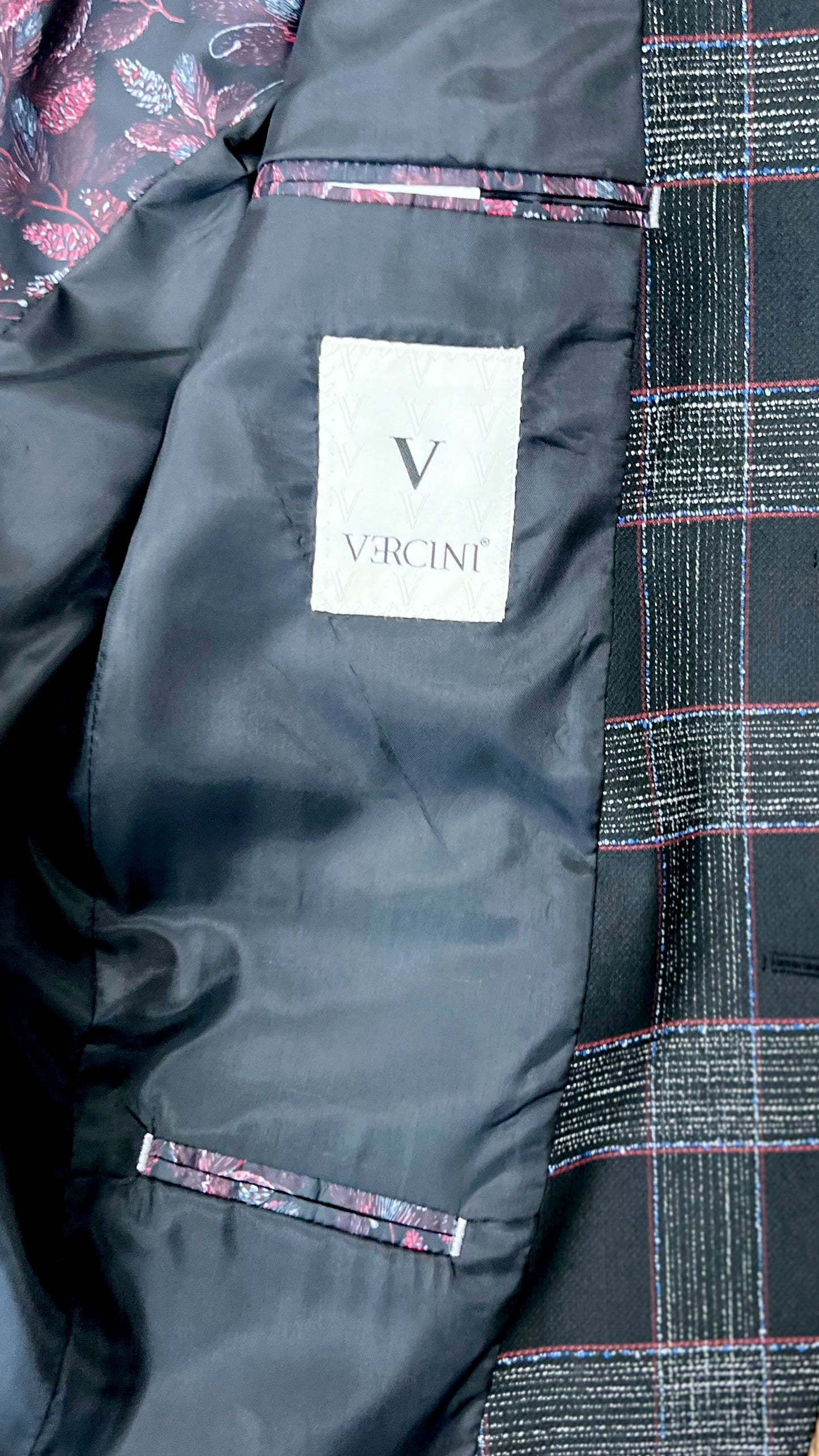 Men's Checked Three-Piece Suit by Vercini