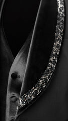 Men's Luxurious Velvet Tuxedo with Crystal Embellishments by Vercini