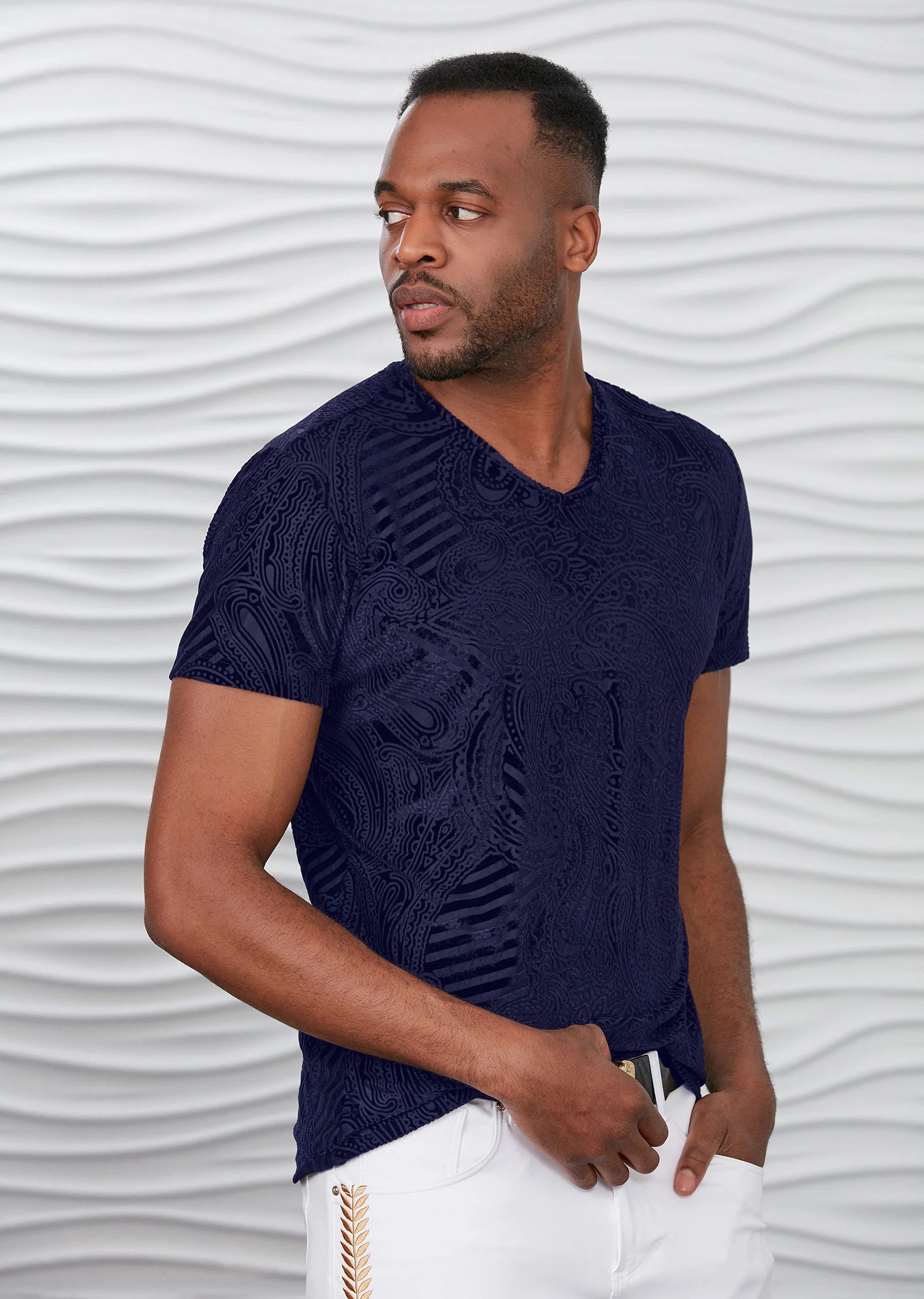Mondo Paisley Velvet Embellished T-Shirt