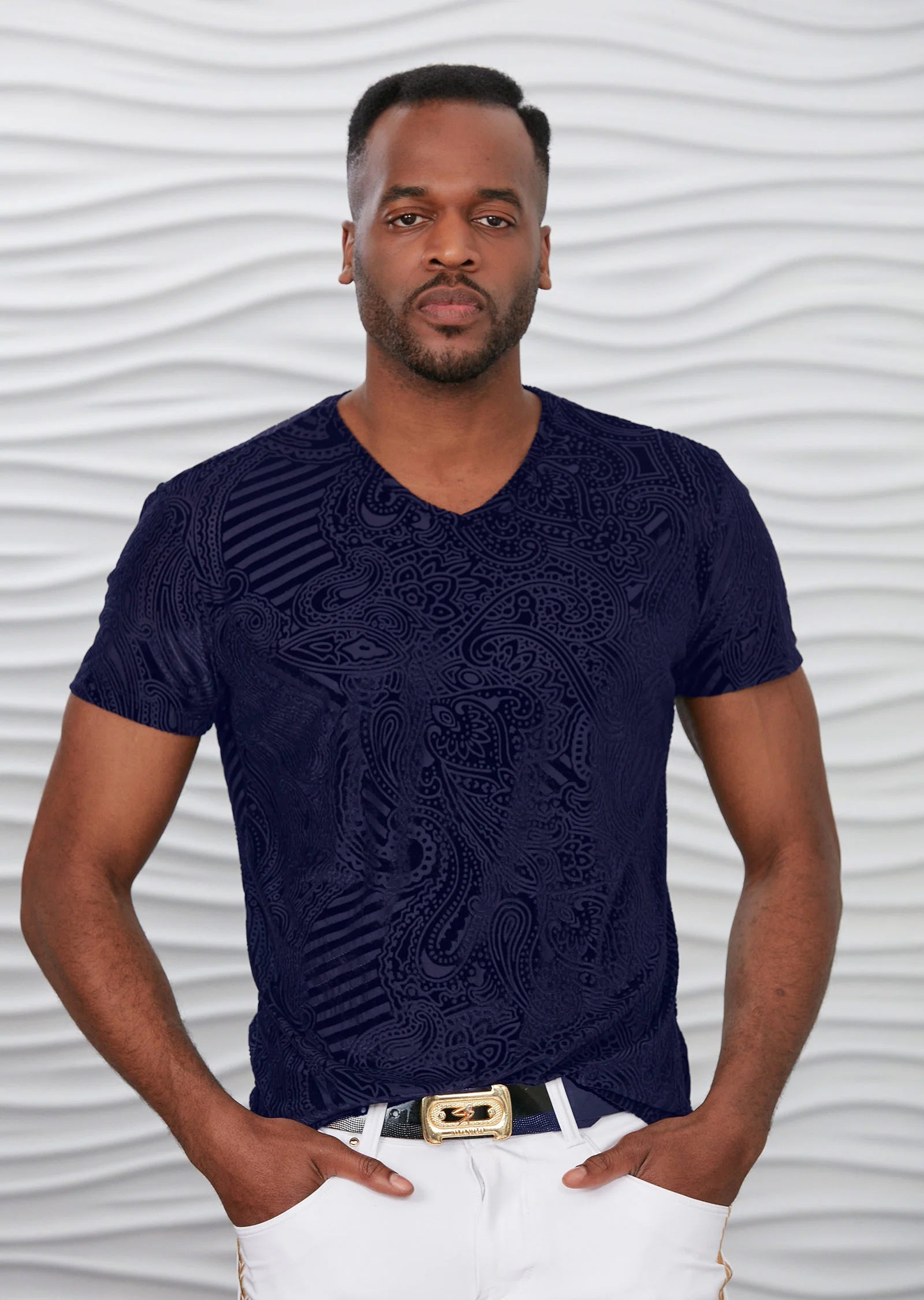Mondo Paisley Velvet Embellished T-Shirt