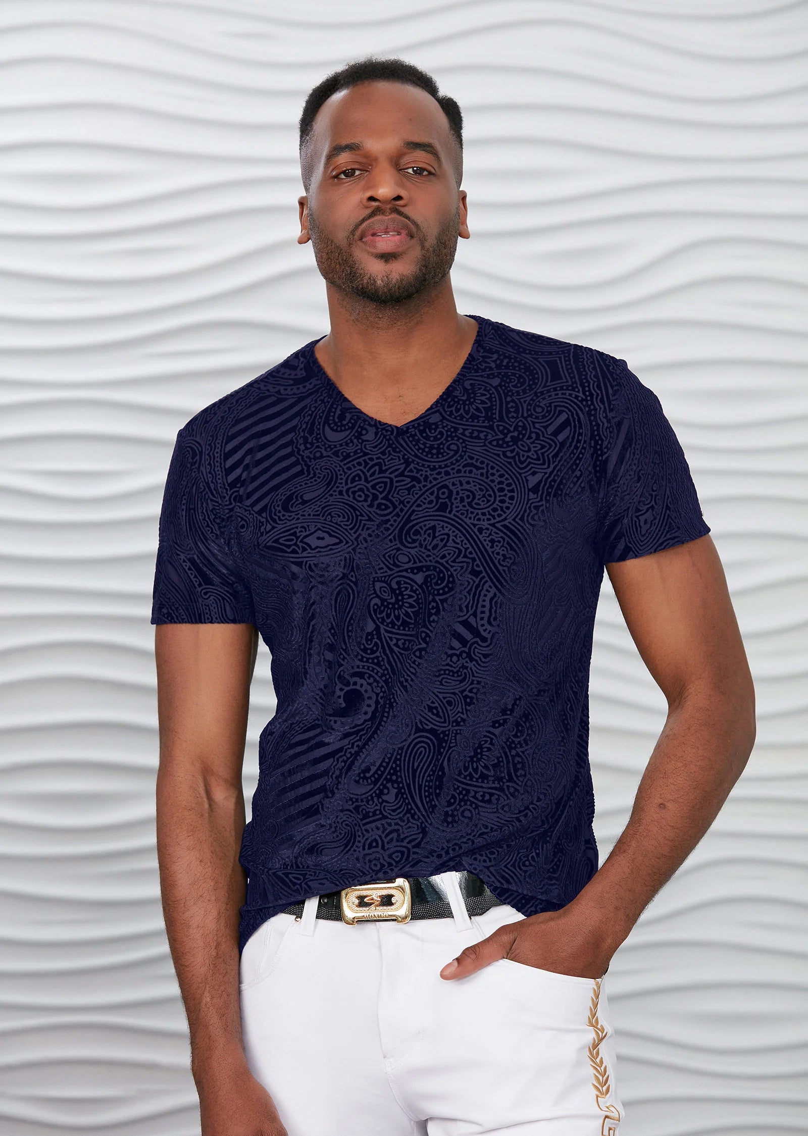 Mondo Paisley Velvet Embellished T-Shirt