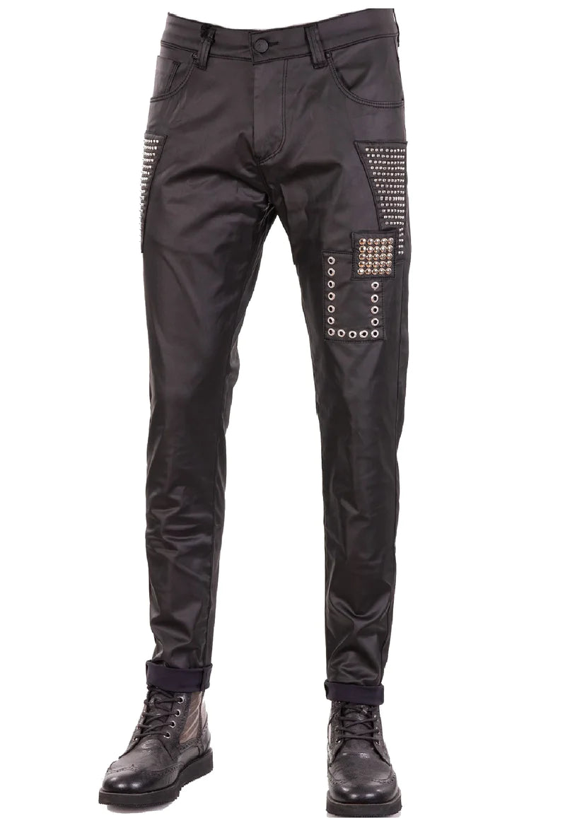 Vercini Luxe Coated Skinny Jeans Navy Blue | Premium Men's Denim