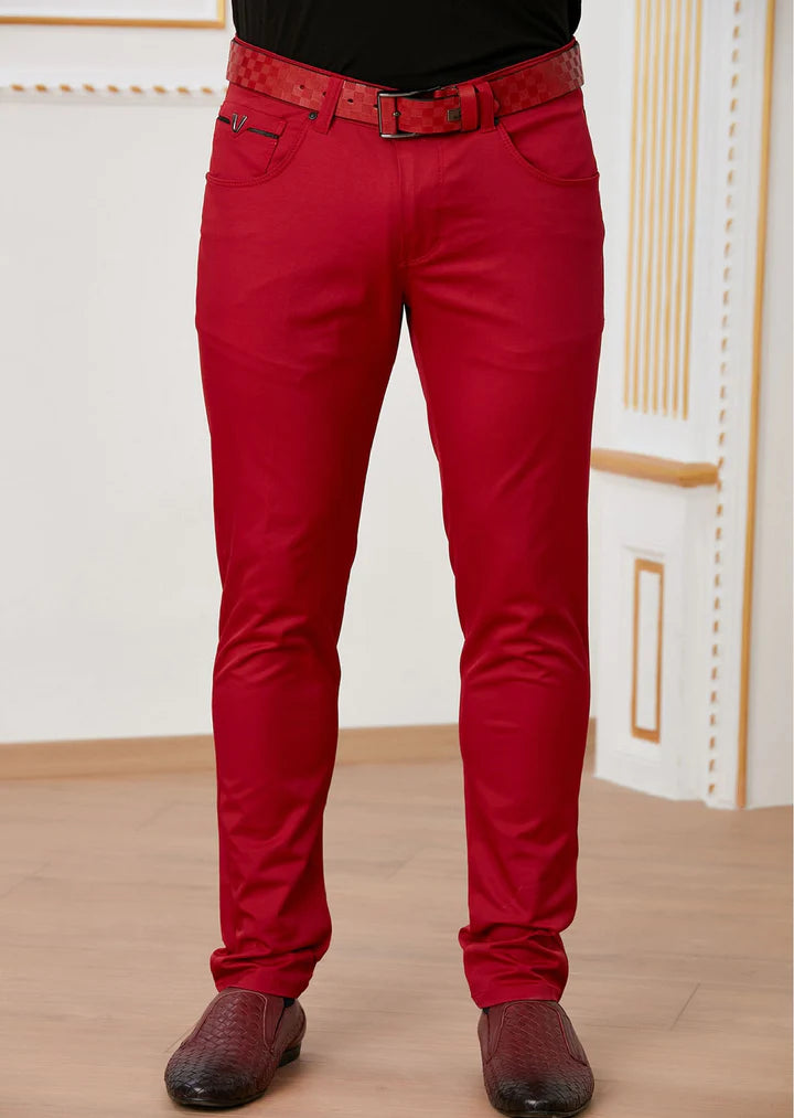 Red "V-metal" Tech Pants PANTS Mondo Collection Vercini
