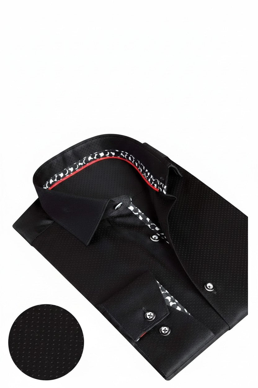 BLACK DRESS SHIRT 100% COTTON