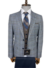 3 PC PLAID COMBINE SUIT