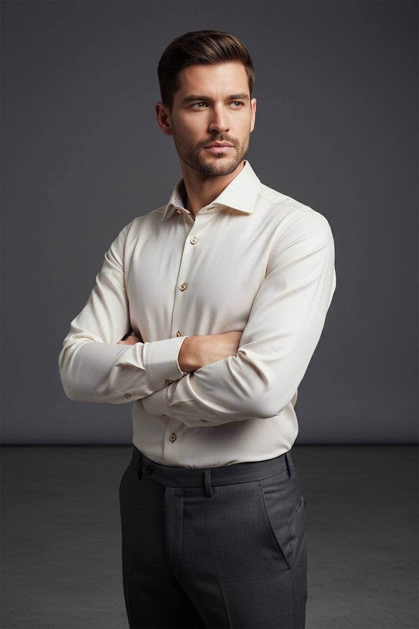 BEIGE WOVEN SHIRT