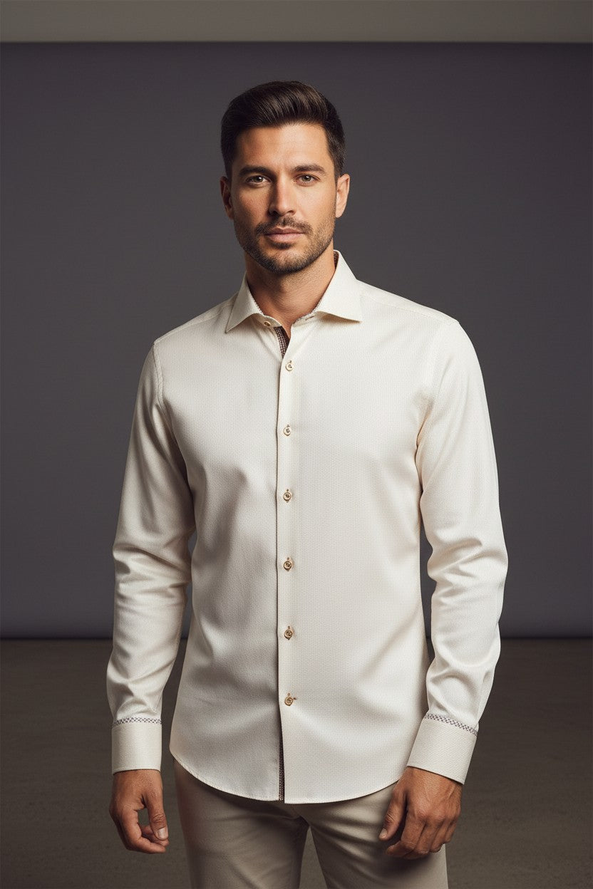 BEIGE WOVEN SHIRT