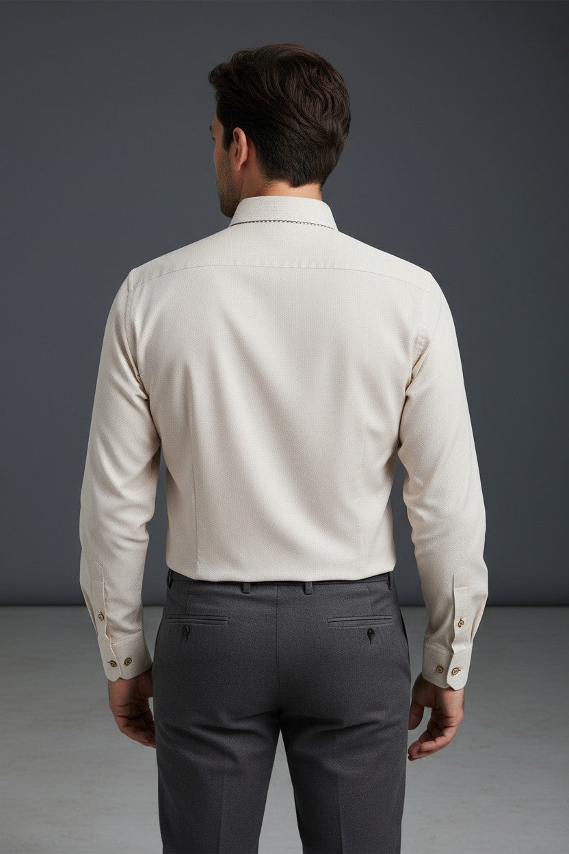 BEIGE WOVEN SHIRT