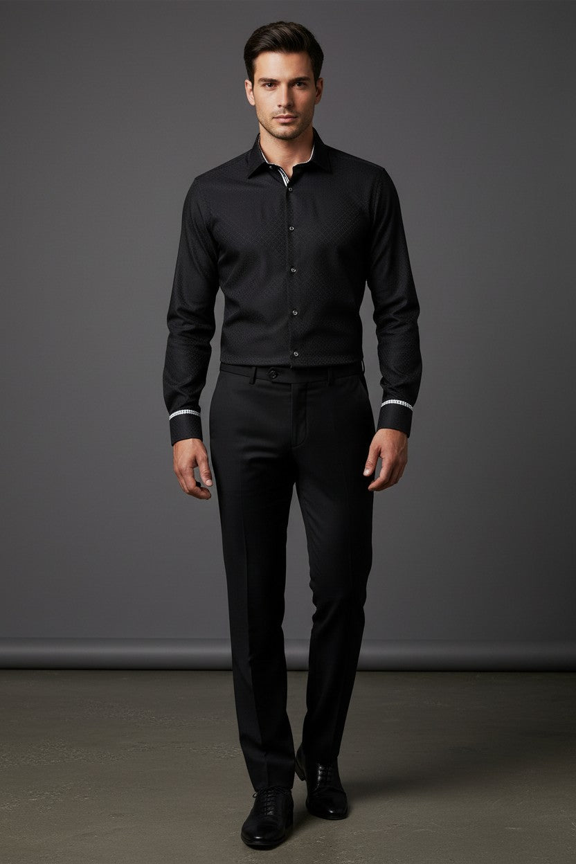 Black woven Dimond shape shirt