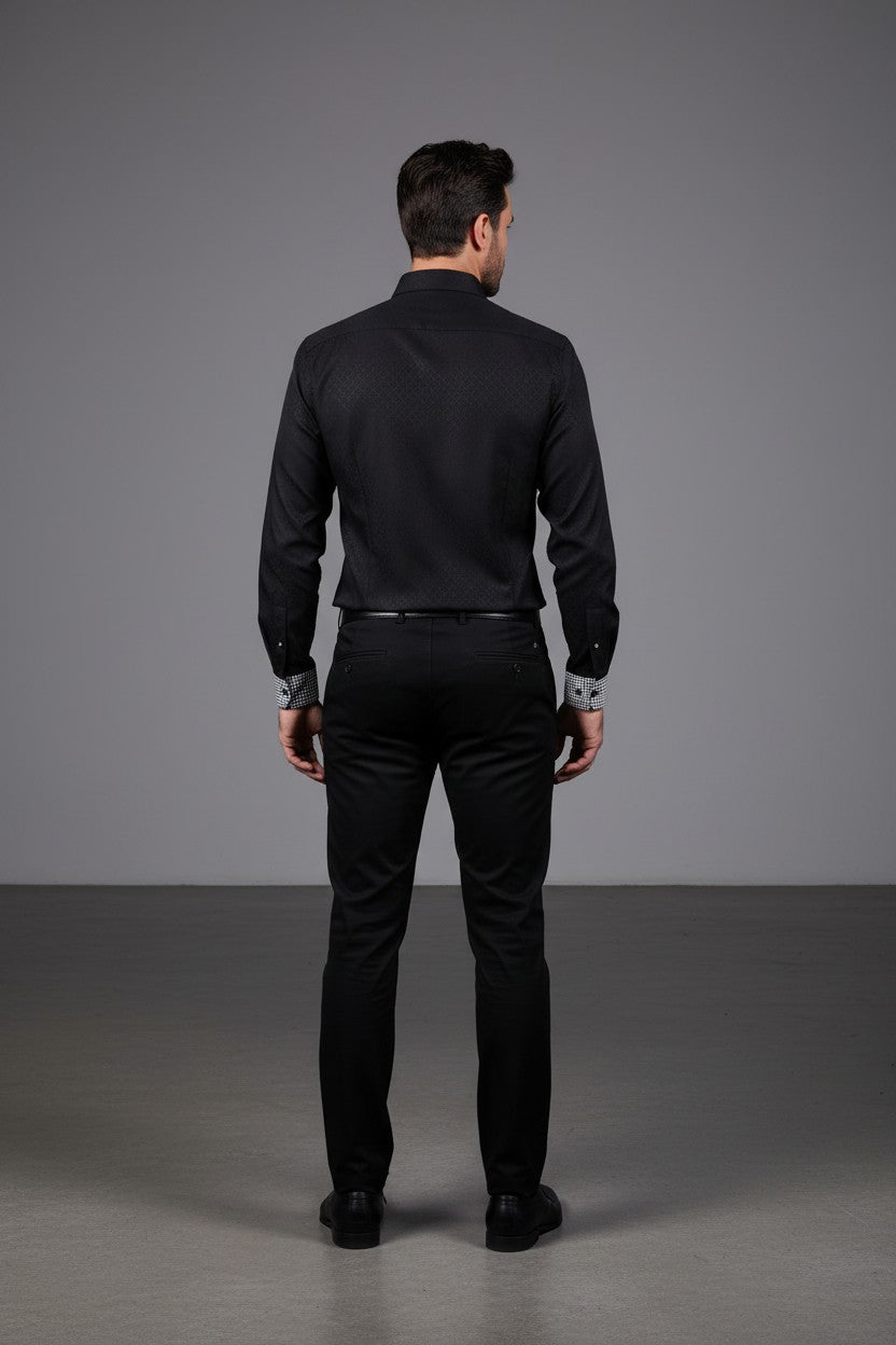 Black woven Dimond shape shirt